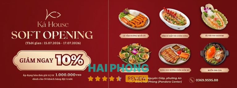 Không gian thực tế Nhà hàng Ká House Hải Phòng