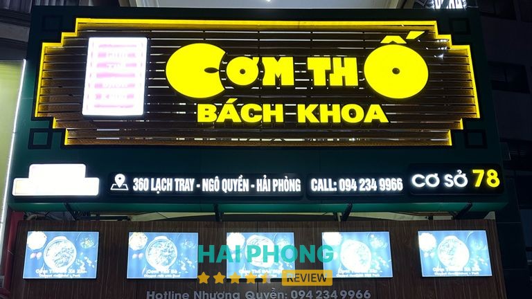 Không gian và món ăn tại Cơm Thố Bách Khoa Hải Phòng