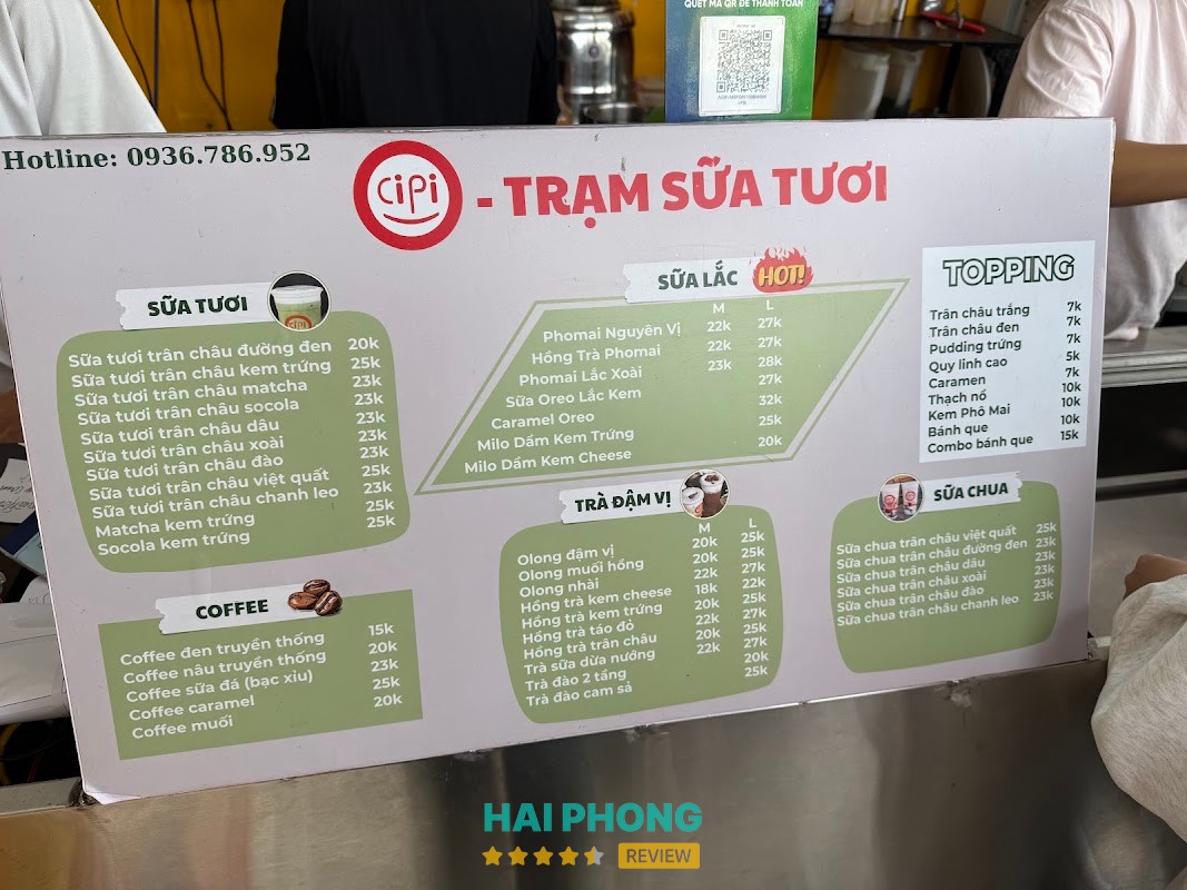 Đồ uống tại CiPi Trạm Sữa Tươi