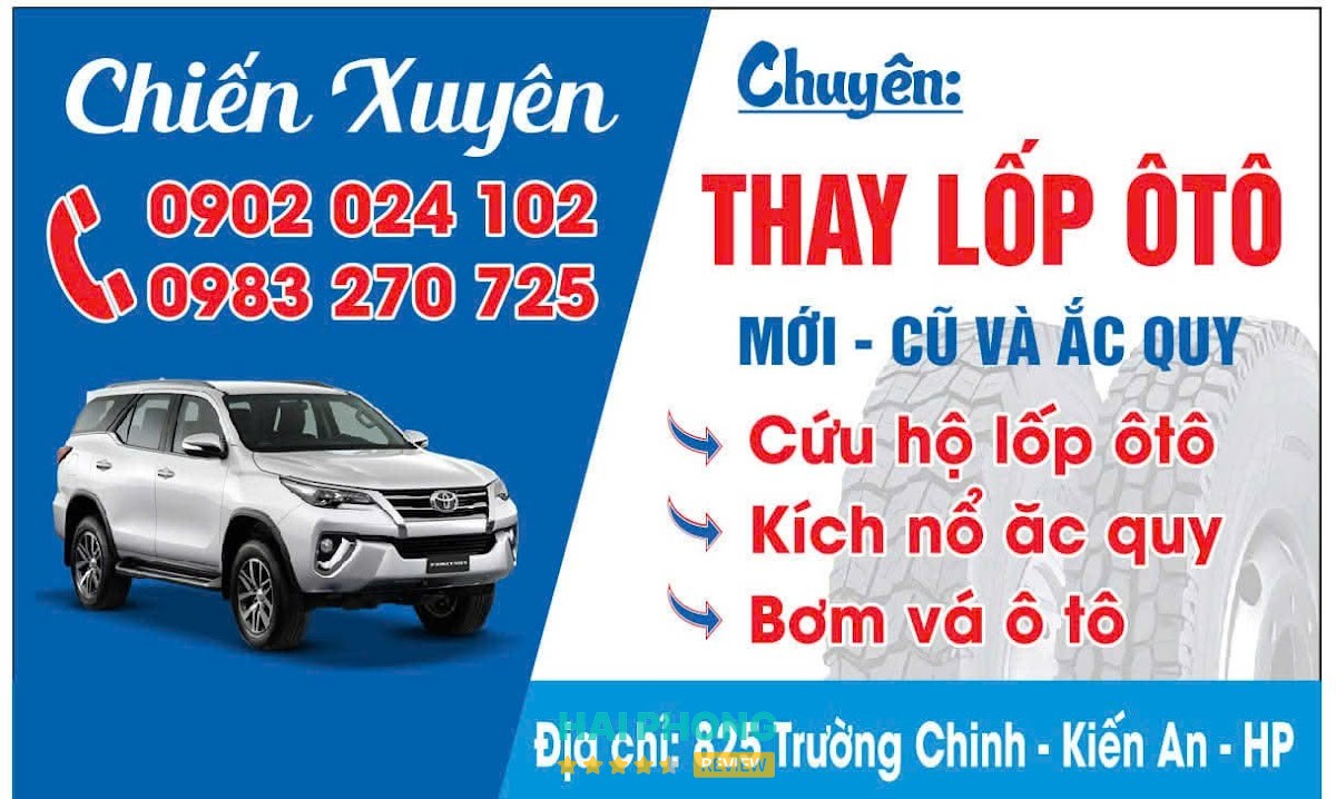 Cứu hộ lốp ô tô ắc quy Chiến Xuyên Hải Phòng